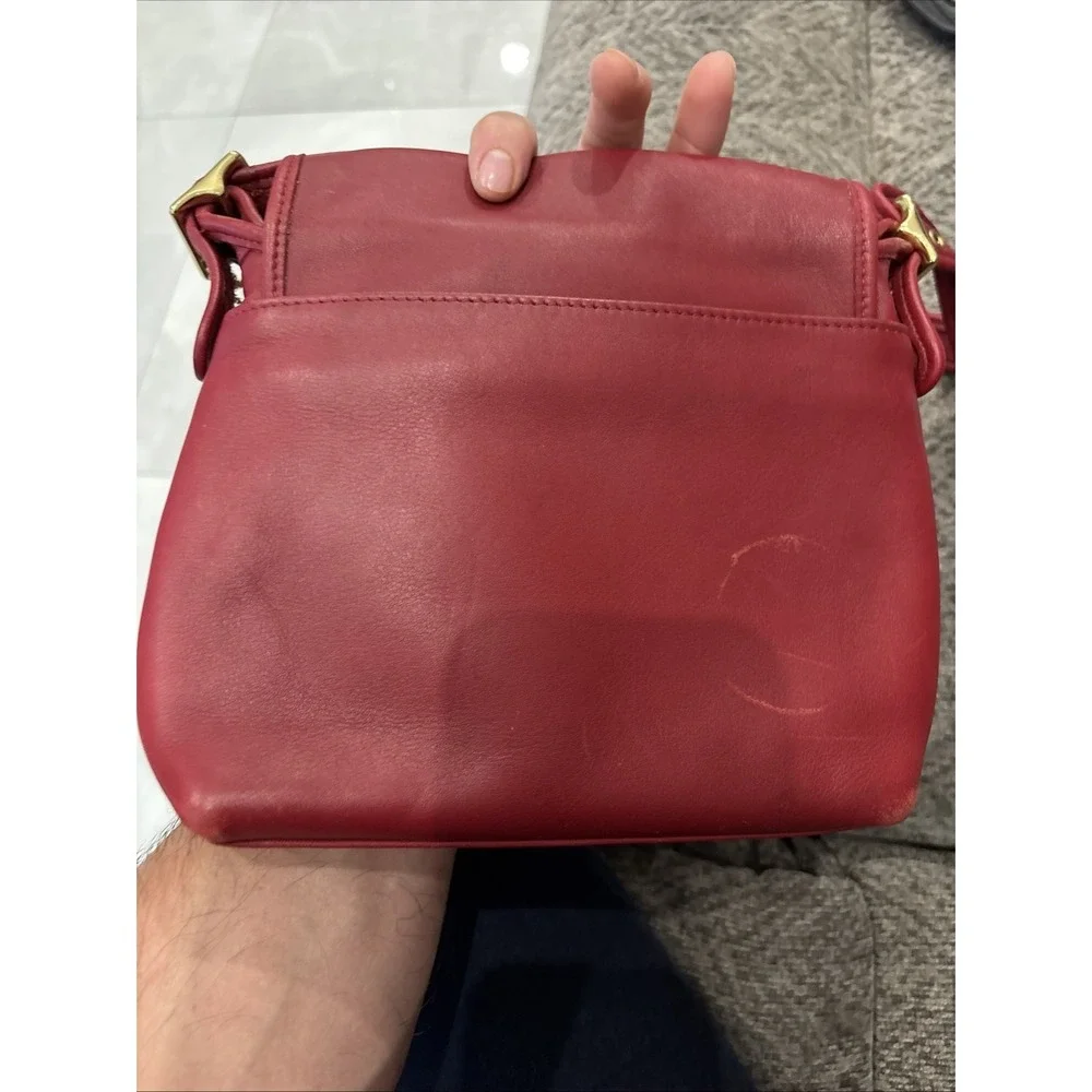 Vintage Coach Legacy Companion Flap Turn Lock Crossbody Red Leather 9715 - Picture 5 of 5